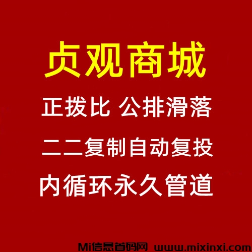 贞观商城，正拨比，公排滑落，二二复制全新模式，集团公司出品，2024王炸项目 - 首码项目网-首码项目网